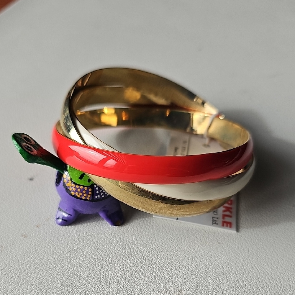 Women's High Polished Trinity Bangle Bracelet